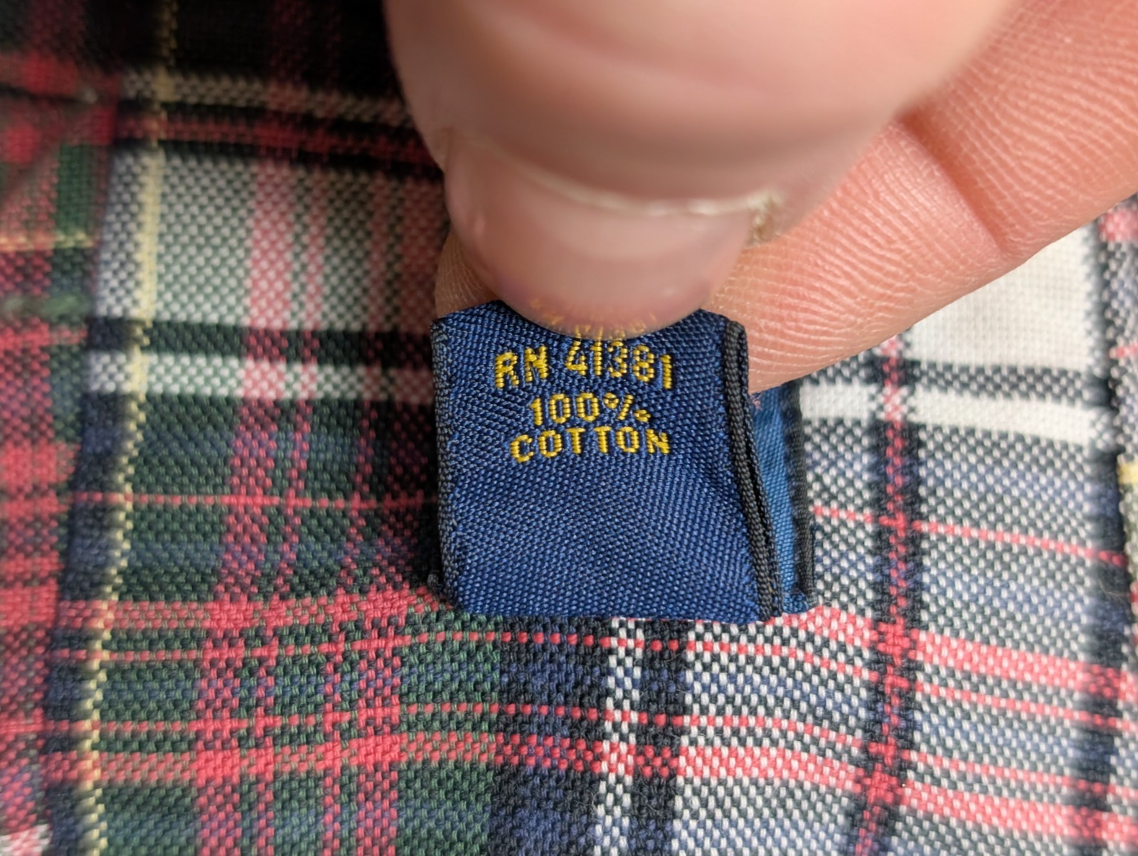 Chemise RALPH LAUREN Carreaux Rouge Blanc Vert Manches longues Taille L