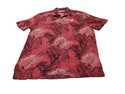 Chemise hawaïenne soie rouge Tommy Bahama Red Wisconsin taille L