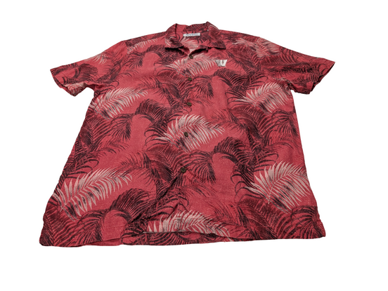 Chemise hawaïenne soie rouge Tommy Bahama Red Wisconsin taille L