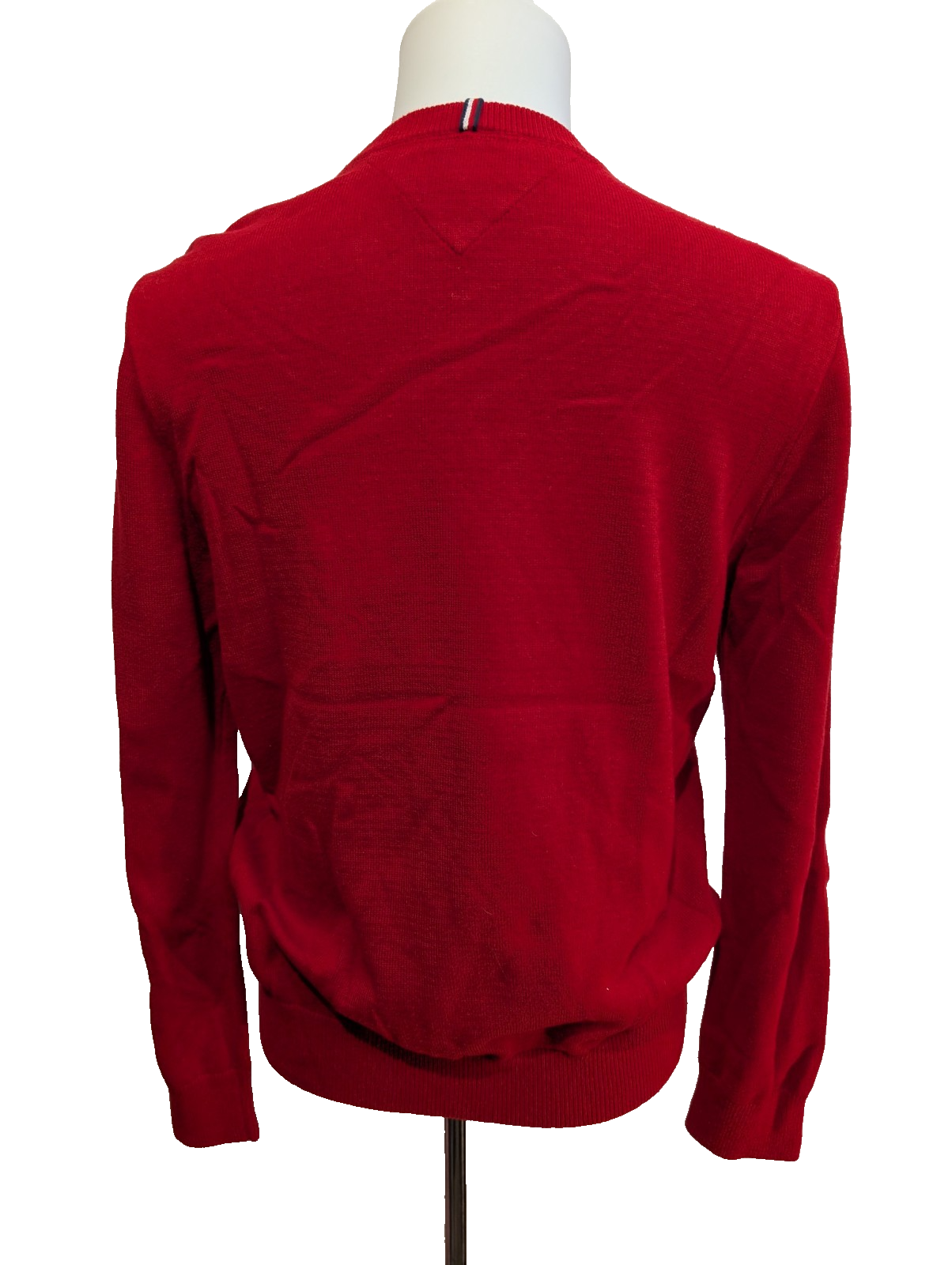 Pull TOMMY HILFIGER Bleu Marine Logo Géant Relief Taille M Coton Homme