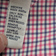 Chemise Ralph Lauren rose et bleue à carreaux logo marine taille L #2551
