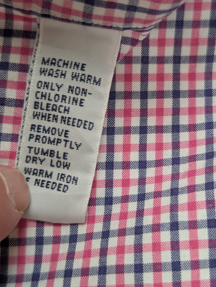 Chemise Ralph Lauren rose et bleue à carreaux logo marine taille L #2551