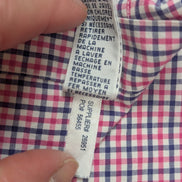Chemise Ralph Lauren rose et bleue à carreaux logo marine taille L #2551