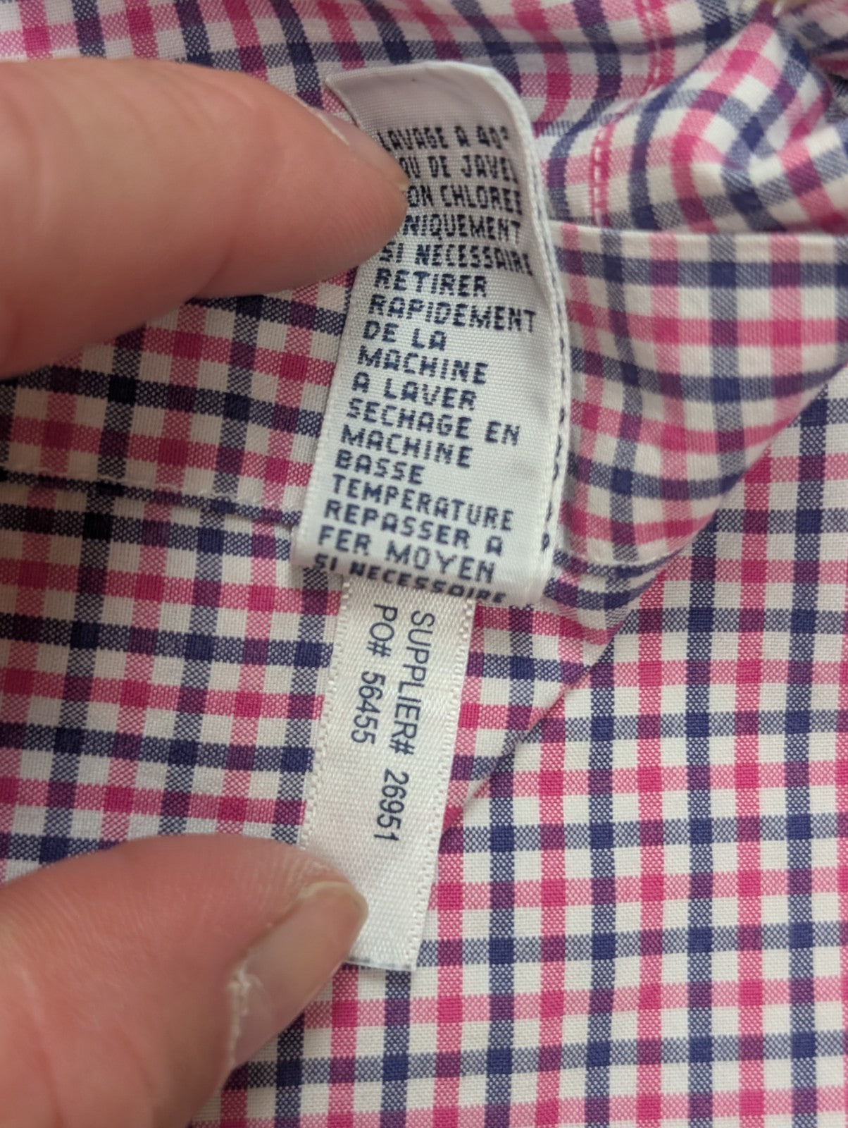 Chemise Ralph Lauren rose et bleue à carreaux logo marine taille L #2551