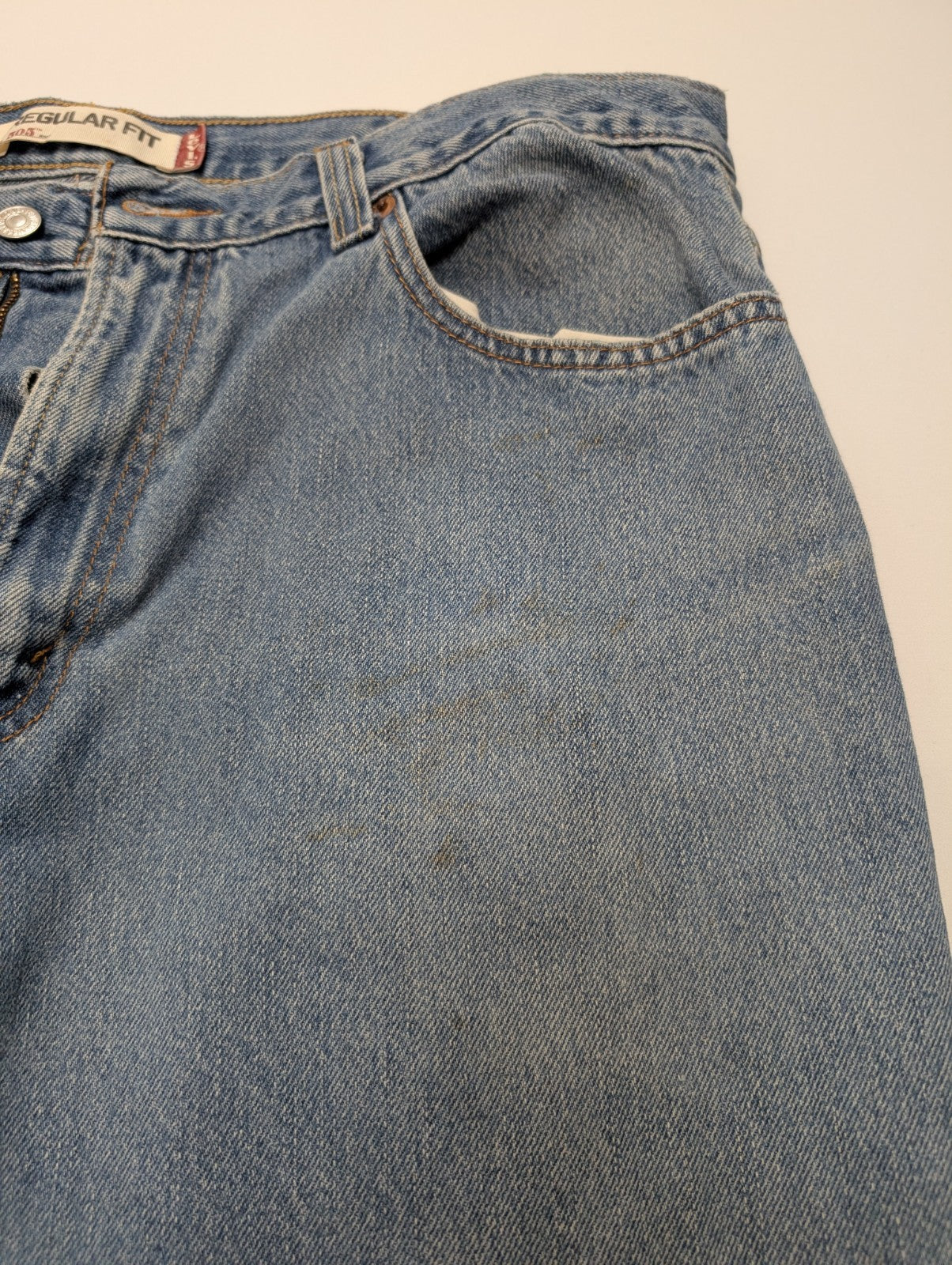 Jean Levi's 505 Regular Fit Vintage Homme W38 L30 Bleu Denim Classic Straight