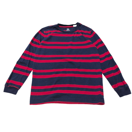 T-shirt Old Navy Enfant M Bleu Marine Rouge Rayé Manches Longues 100% Coton