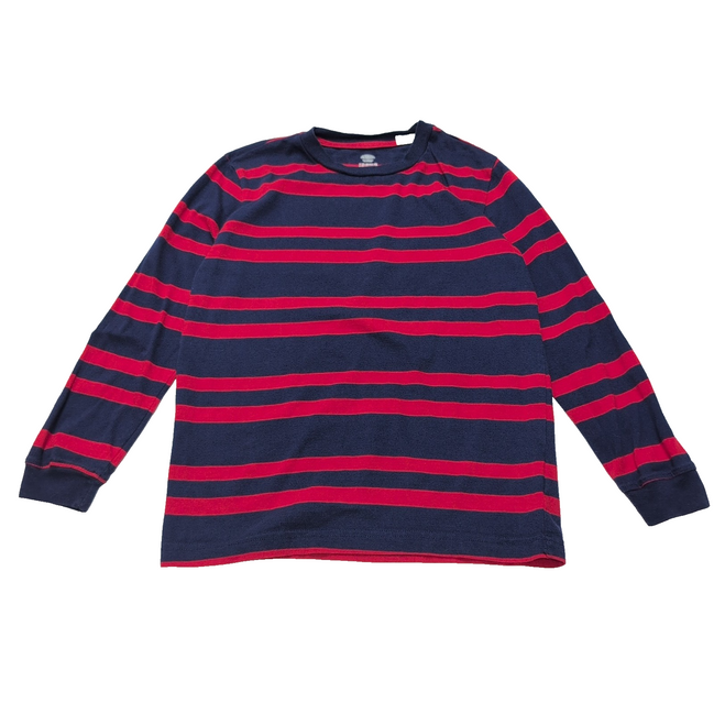 T-shirt Old Navy Enfant M Bleu Marine Rouge Rayé Manches Longues 100% Coton