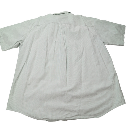 Chemise L.L. Bean verte à rayures gaufrée manches courtes taille XL/XXL #30e