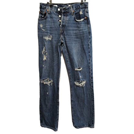 Levi’s 501 Jean Homme W28 L30 Bleu Destroy Grunge Vintage Pantalon