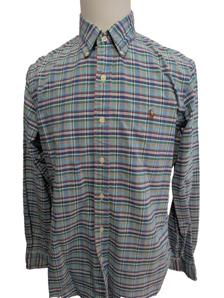 CHEMISE Ralph Lauren homme M décontracté BLEU TURQUOISE VIF ☀️