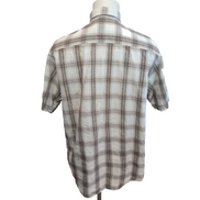 Chemise Manches Courtes Timberland Carreaux Marron et Blanc poche Taille M