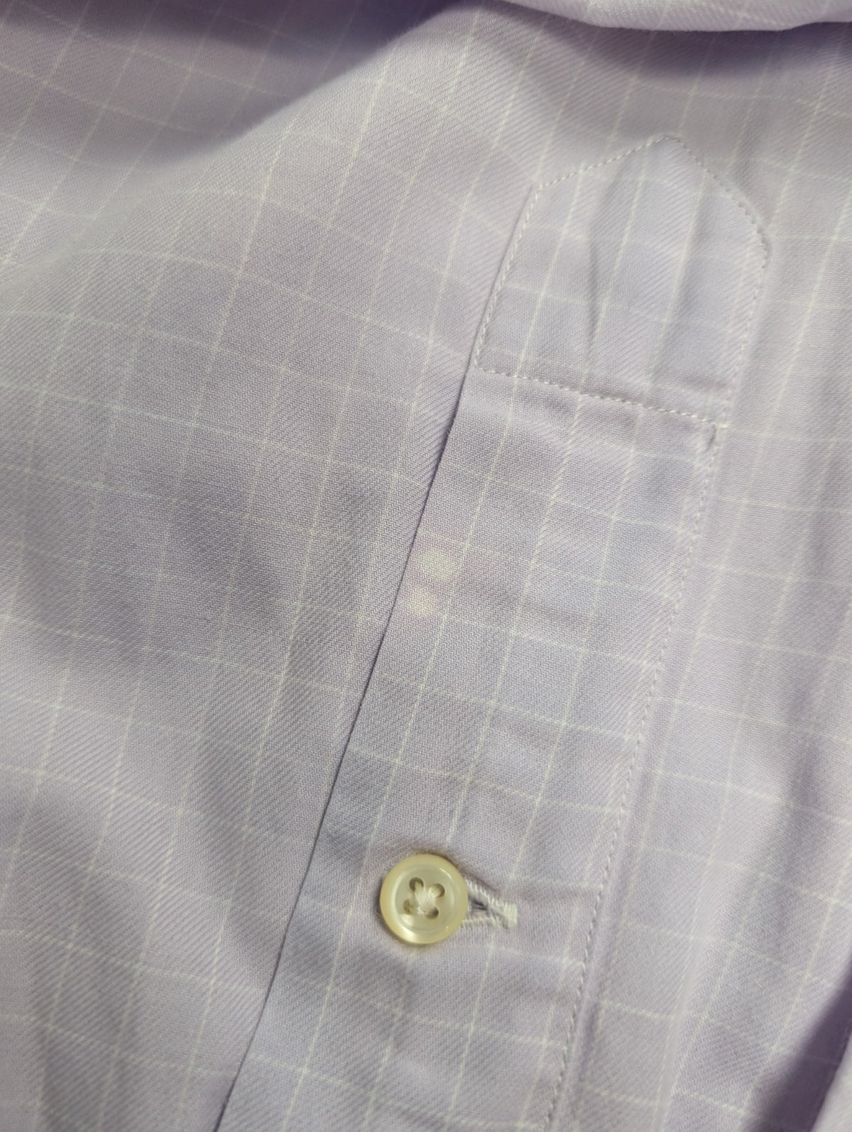 Chemise Polo Ralph Lauren Shirt L XL Andrew Lila Micro-Carreaux Col Mao Officier