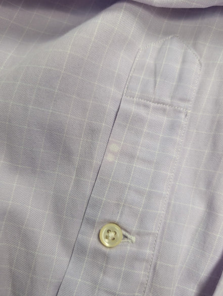 Chemise Polo Ralph Lauren Shirt L XL Andrew Lila Micro-Carreaux Col Mao Officier