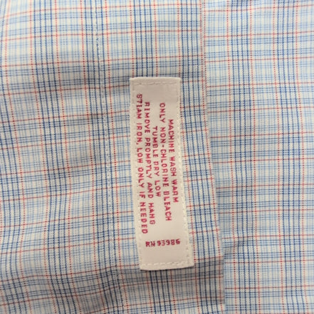 Chemise Brooks Brothers 346 M/L Bleu Carreaux Regular Fit 100% Coton
