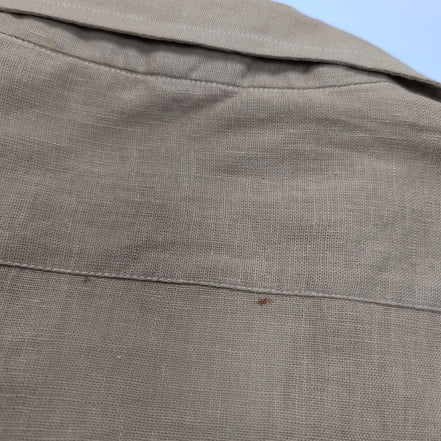 Jean Paul Germain chemise 100% lin beige vintage finition cachée boutons M