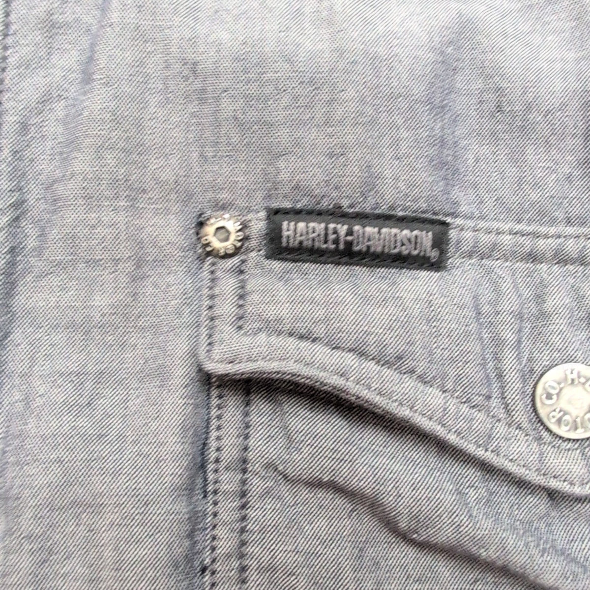 Surchemise Harley Davidson XL gris coton épais doublée boutons pression