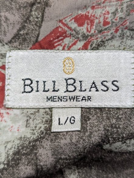 Chemise hawaïenne Bill Blass manches courtes voilier taille L #718 hawaienne