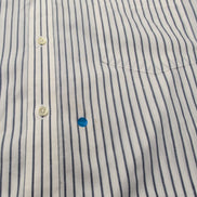 Chemise Andhurst XL Blanc Rayures Bleues 60% Coton Manches Courtes