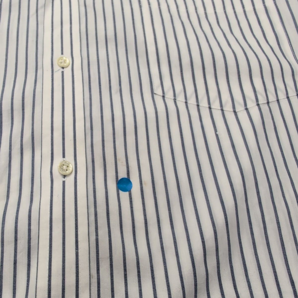 Chemise Andhurst XL Blanc Rayures Bleues 60% Coton Manches Courtes