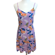 Robe d'Été Fleurie Lilas Taille S Rayonne Bretelles Réglables