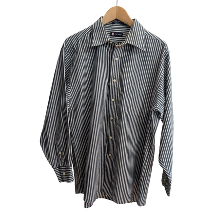 Chemise CHAPS grise et blanche à rayures taille L/XL #184e