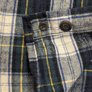 Chemise L.L.Bean Flanelle T.L - Carreaux Vert Foncé Jaune 100% Coton