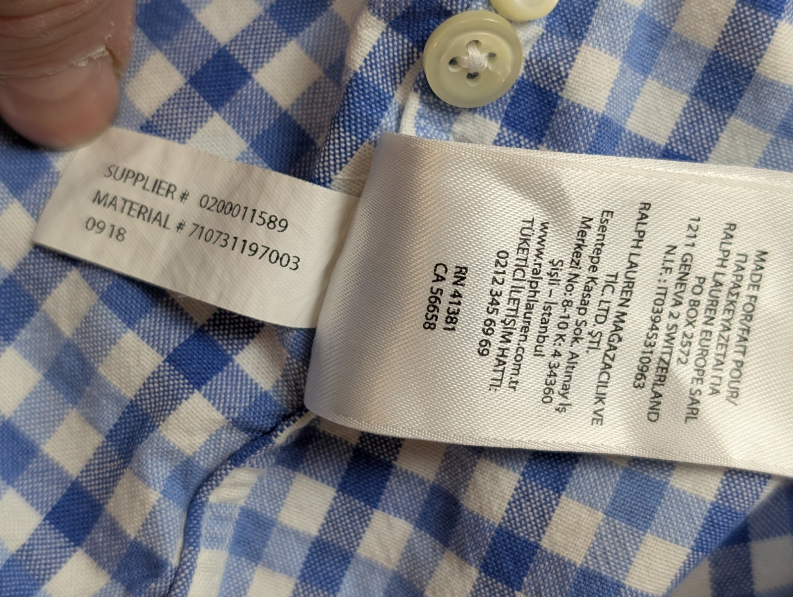 Chemise Ralph Lauren Slim Fit Stretch Manches Longues Oxford Bleu M