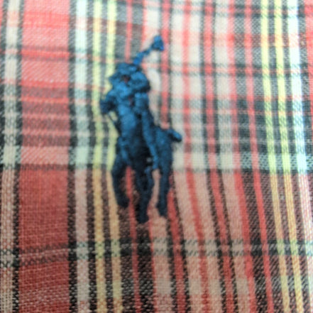 Chemise Ralph Lauren XL Carreaux Rouge Logo Bleu Marine Vintage manches longues