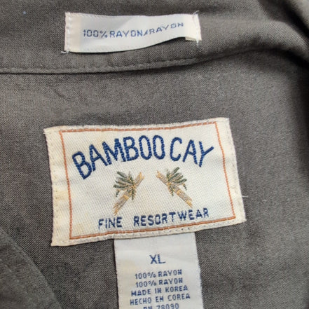 Chemise Hawaïenne Bamboo Cay Rayonne Kaki Palmier XL
