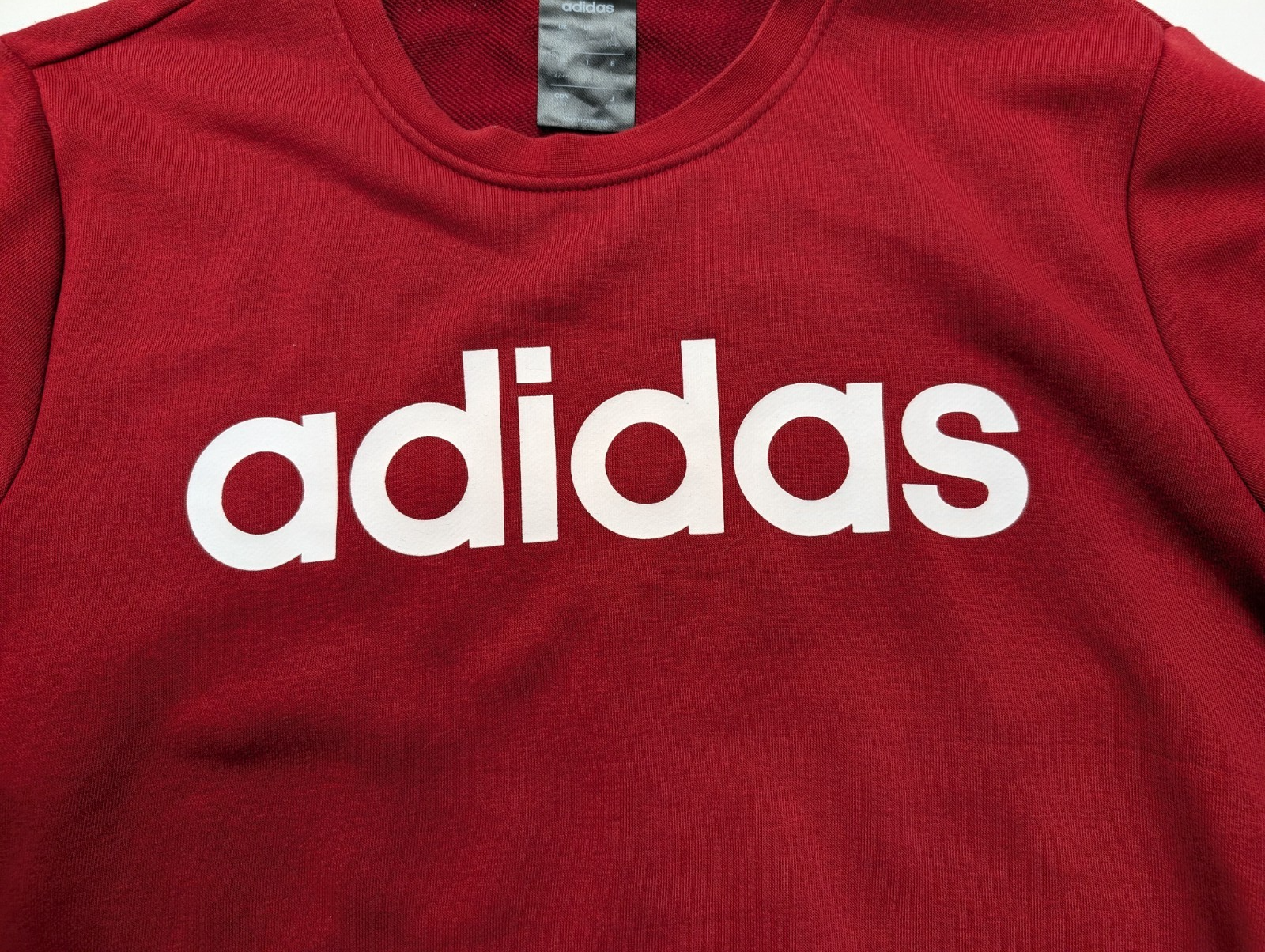 Sweat ADIDAS Homme L Bordeaux Col Rond Logo Sport Excellent État Rare