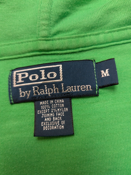 Polo Ralph Lauren Veste Hoodie Capuche Zippée Verte M Logo Violet