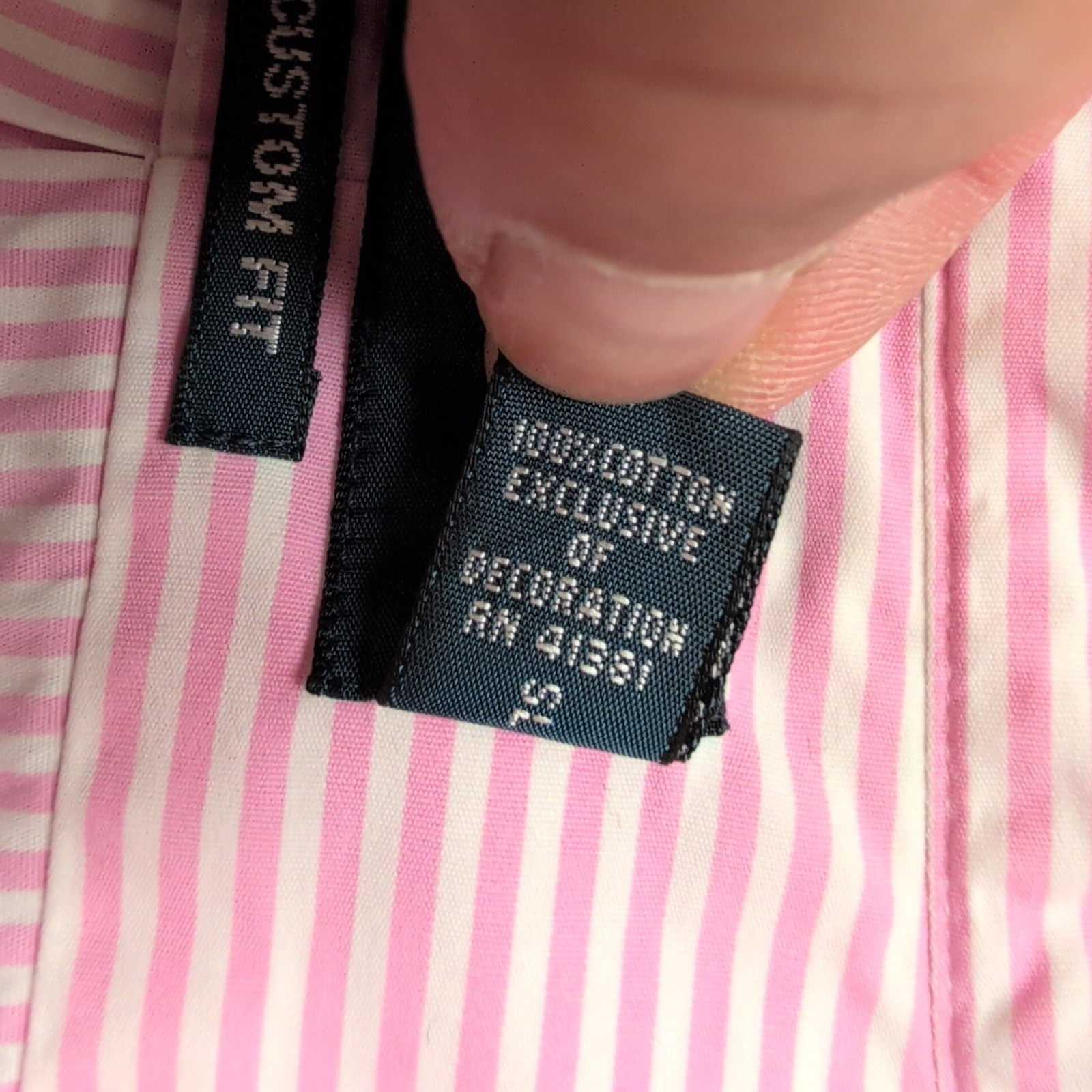 Chemise Ralph Lauren Taille XXL Custom Fit Rose Rayures Coton Logo Bleu