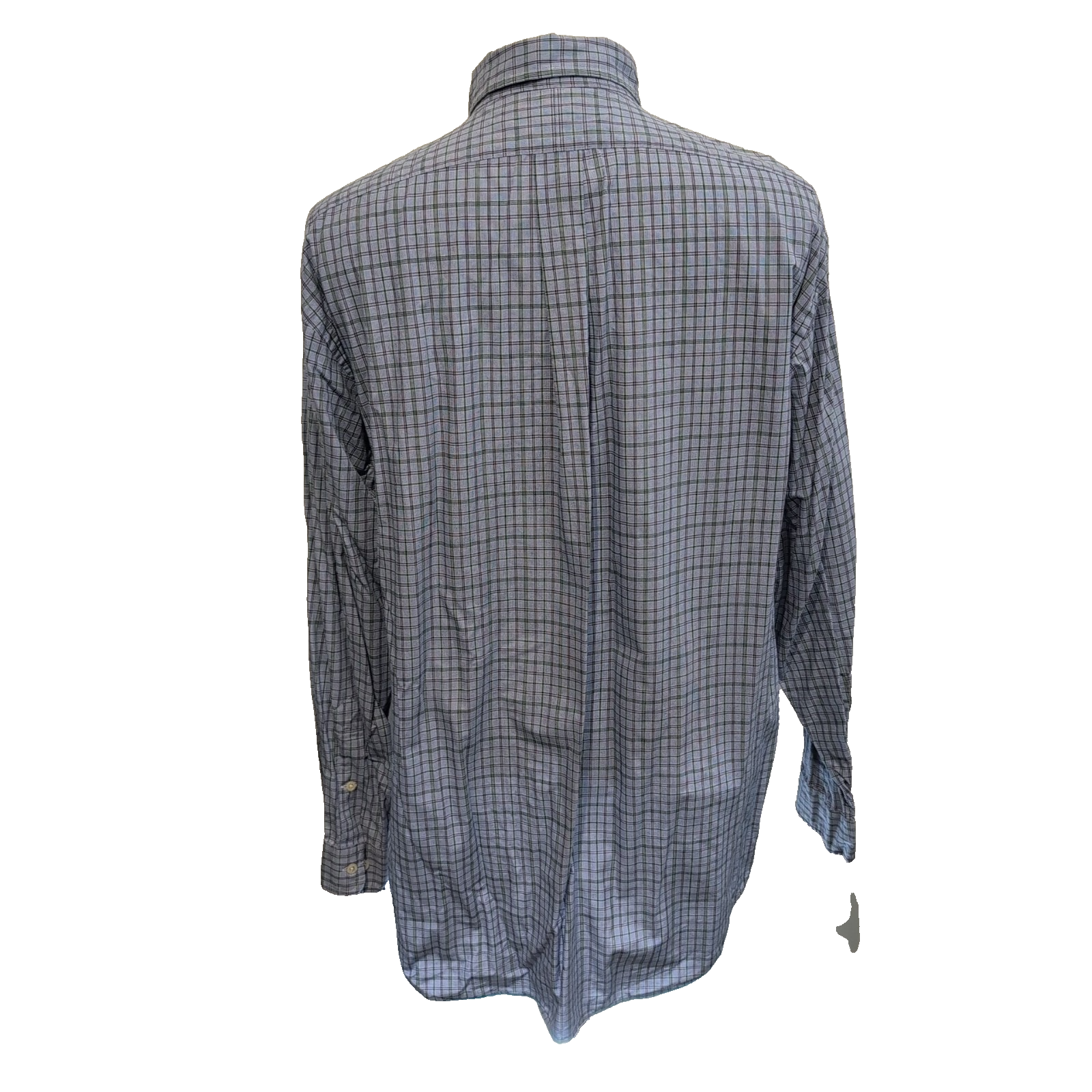 Chemise Ralph Lauren Yarmouth XL Bleue Carreaux Verts Button Down Coton