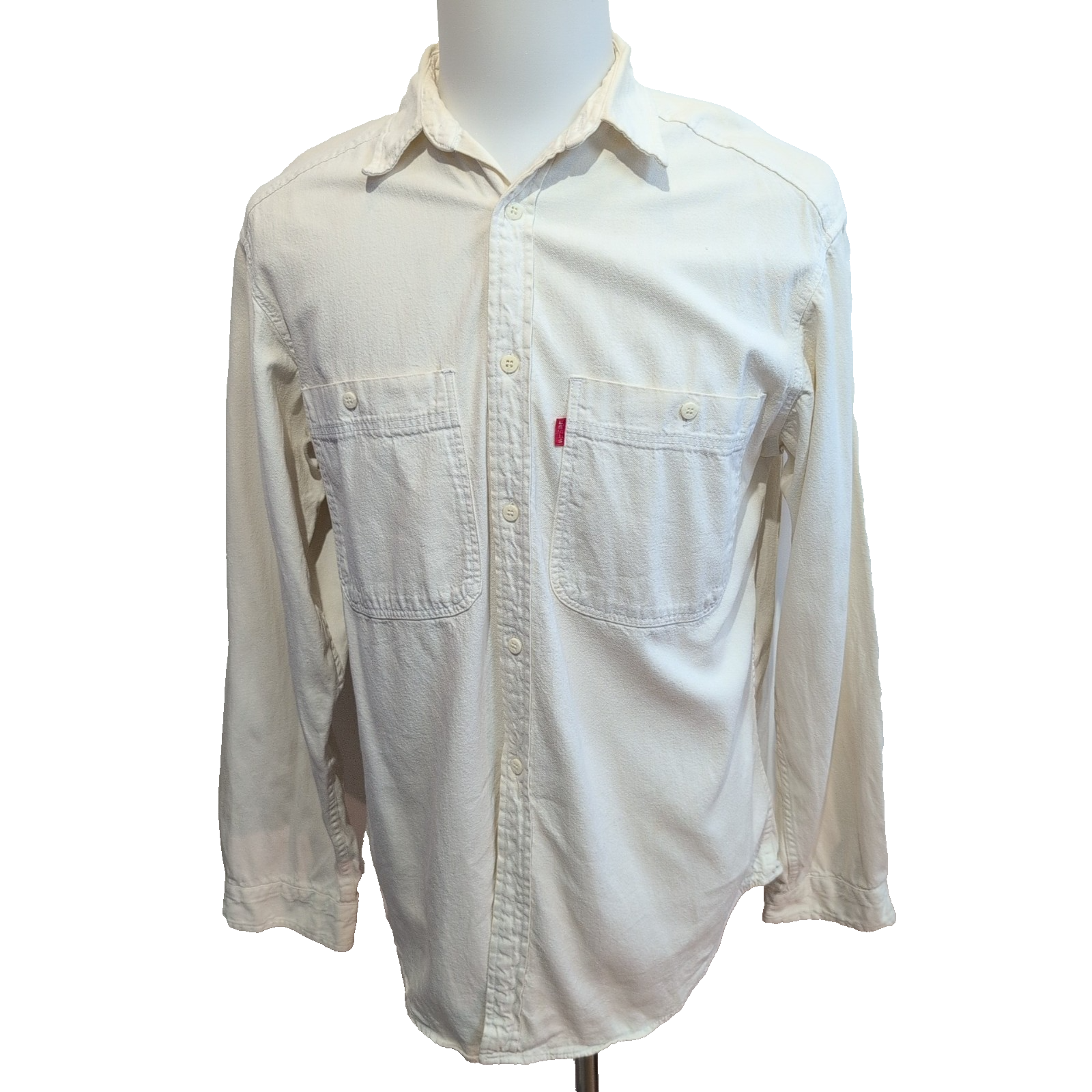 Chemise LEVI'S Homme M Blanc Cassé en Jean Manches Longues Poches