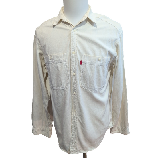 Chemise LEVI'S Homme M Blanc Cassé en Jean Manches Longues Poches