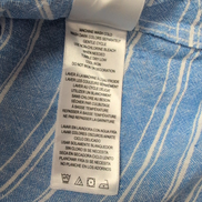 Chemise Ben Sherman M Ajustée Lin Rayonne Bleu Rayures Manches Courtes