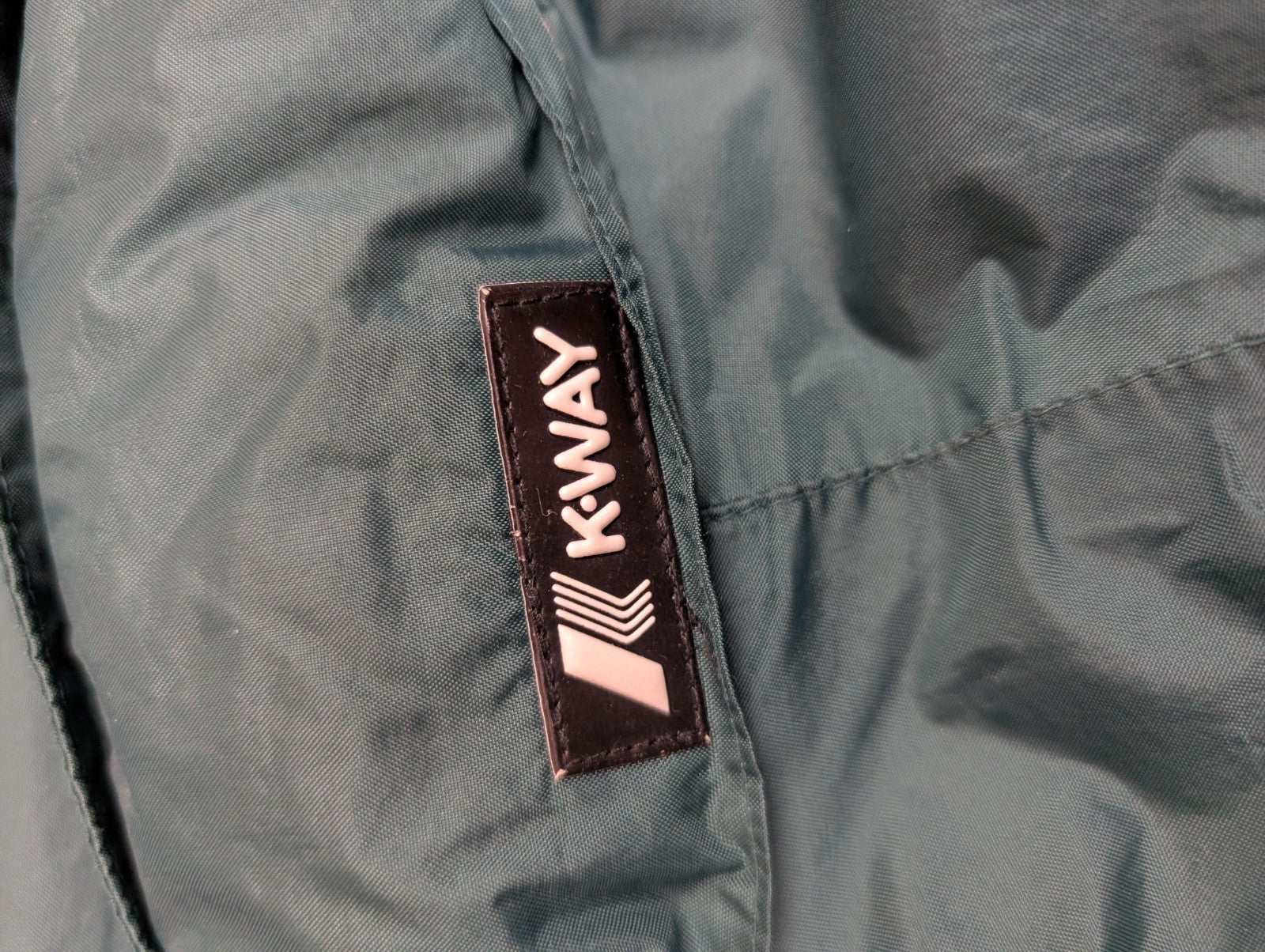 K-WAY Plus Veste Imperméable S Vert Foncé Coupe-Vent Capuche dans Col | 319BSR