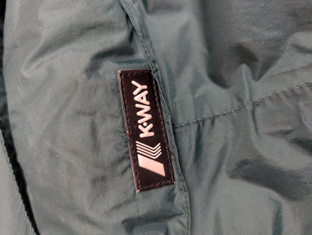K-WAY Plus Veste Imperméable S Vert Foncé Coupe-Vent Capuche dans Col | 319BSR