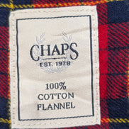 🔥 CHEMISE FLANELLE CHAPS XL (TG) TARTAN ROUGE VERT BLEU LOGO BRODÉ