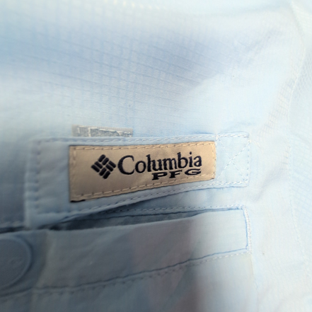 Chemise Columbia PFG bleue uni taille XXL #91e