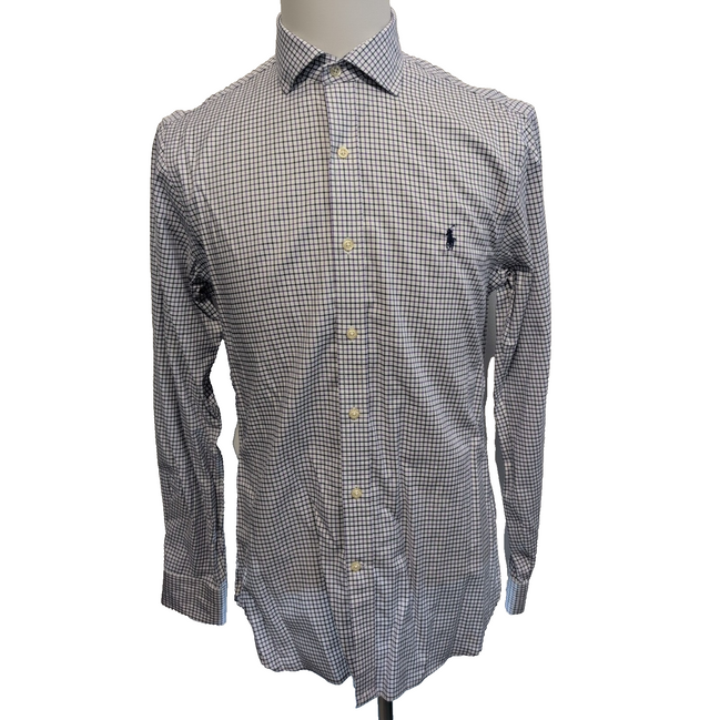 Chemise Ralph Lauren M L Violet Carreaux Oxford Slim Fit Shirt Col Classique