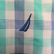 Chemise Nautica Bleu Vert À Carreaux Manches Longues Taille XL 18/20 Ans