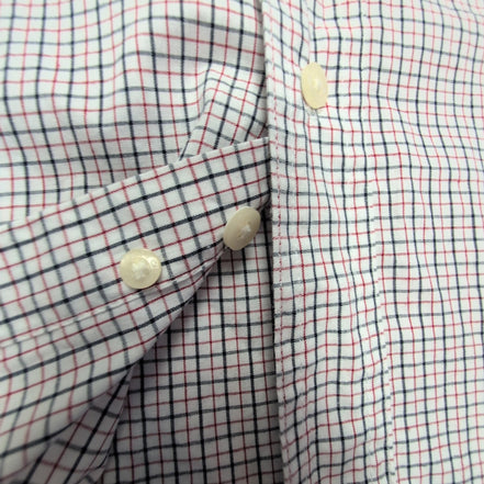 Chemise CHAPS à carreaux rouge et noir manches courtes taille L #157e