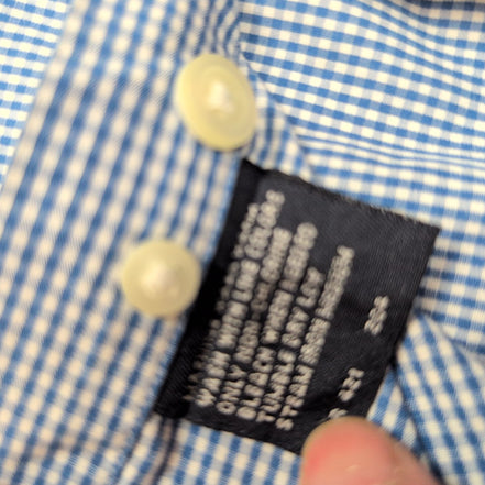 Chemise Nautica L Made in Hong Kong Bleu Carreaux Manches courtes 100% Coton