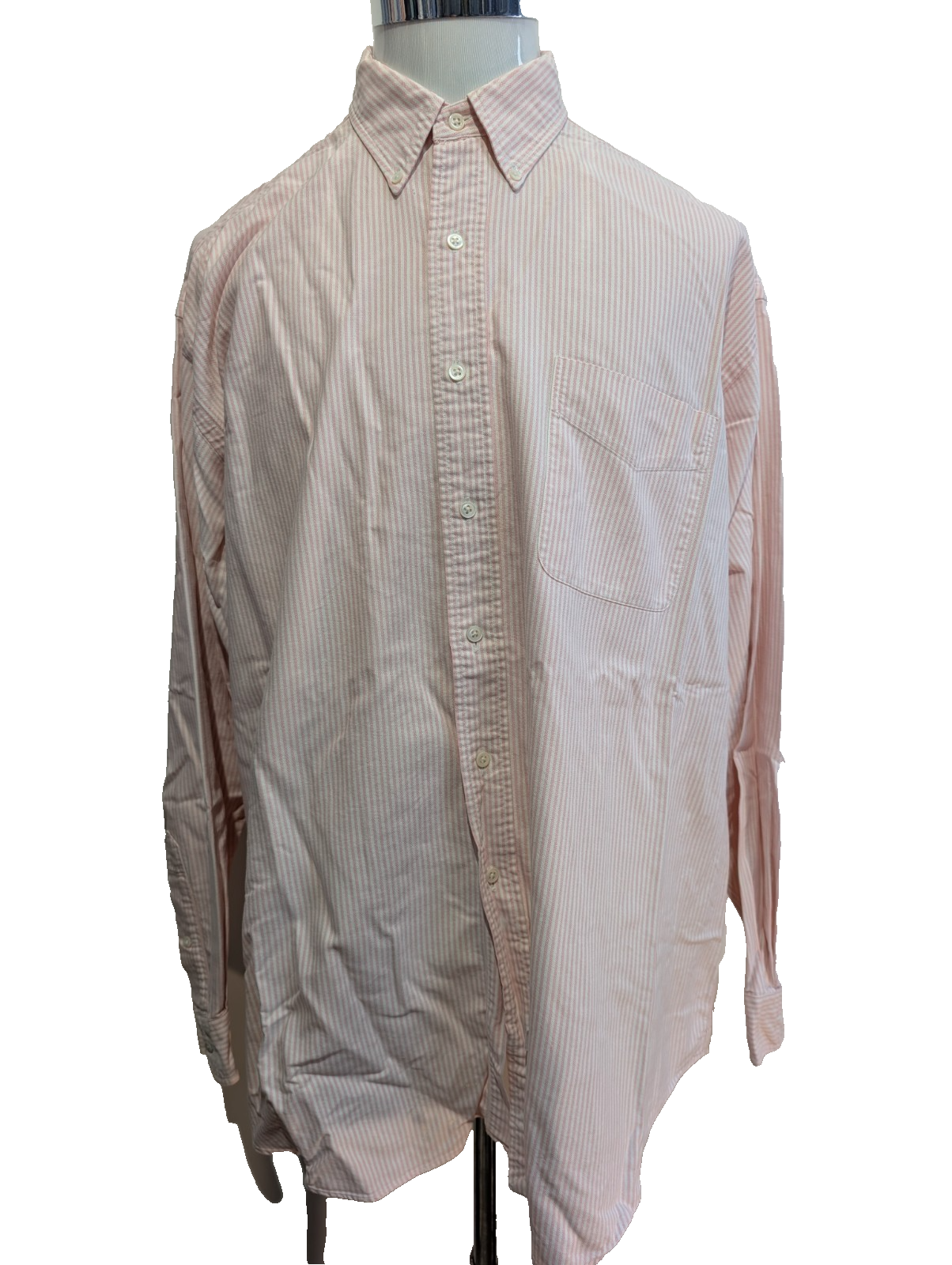Chemise Polo Ralph Lauren Shirt XL XXL The Big Oxford Rose Rayée Logo Col Classi