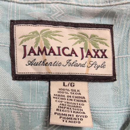 Chemise Hawaïenne Jamaica Jaxx L 100% Soie Vert Pâle Floral manches courtes