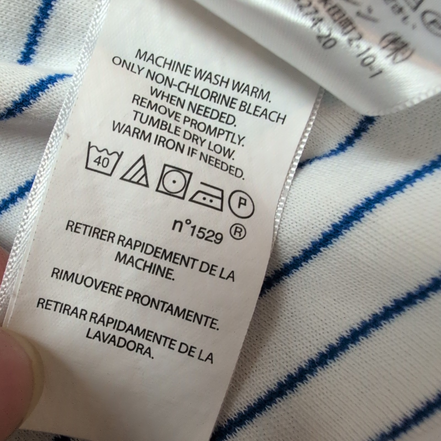 Polo Ralph Lauren Homme L Blanc Rayures Bleues Logo Blanc Polo Manches Courtes