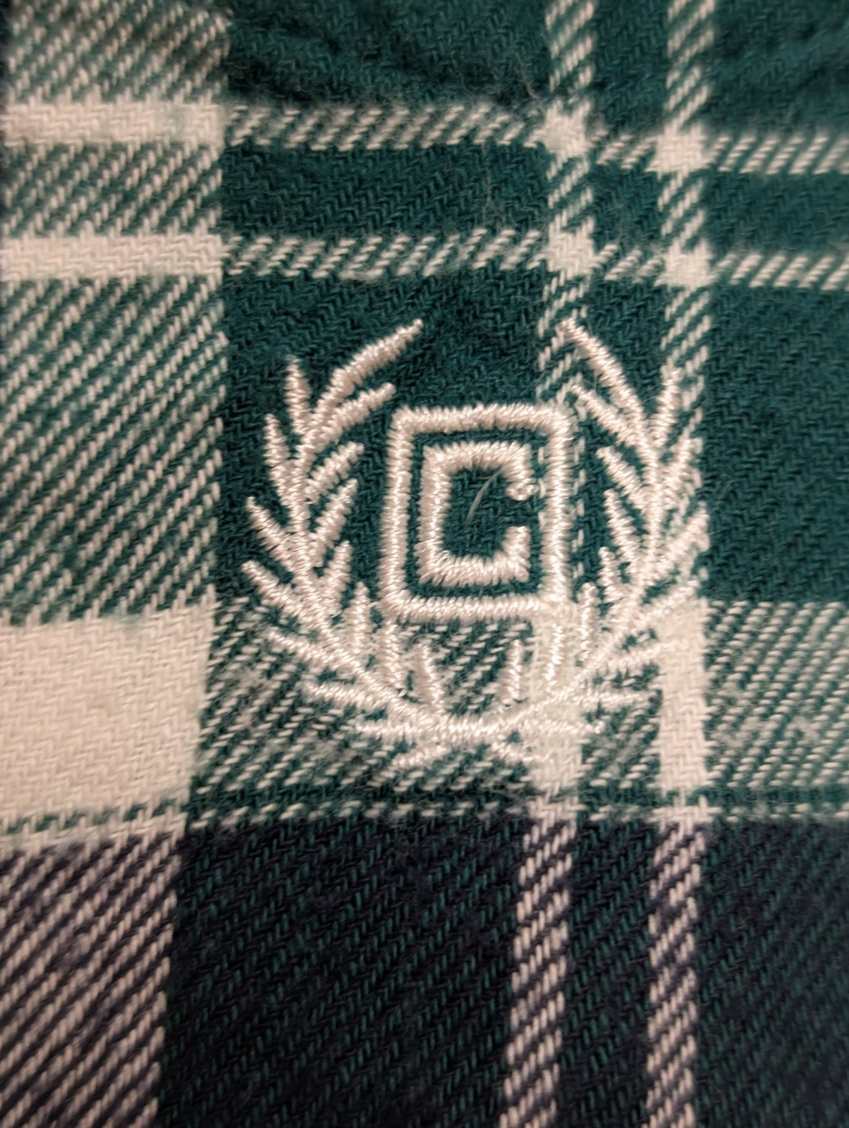🐻 CHEMISE FLANELLE PERFORMANCE CHAPS L (G) CARREAUX VERT BLEU MARINE LOGO BRODÉ
