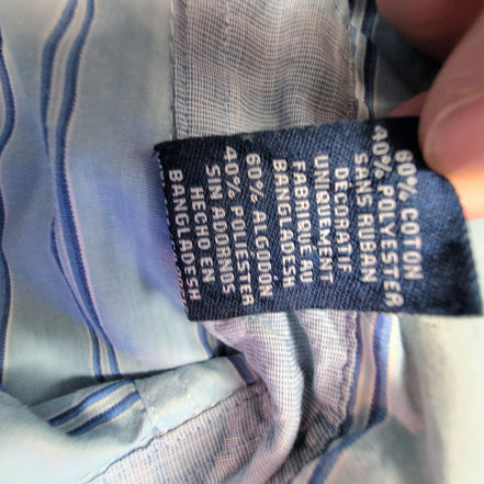 Chemise Chaps bleue à rayures taille L #46e