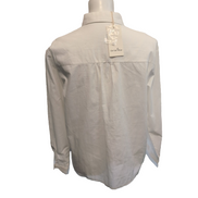 Chemise Cerise Blue femme S/M blanche 100% coton poche strass dorés neuve
